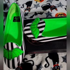 Strange Cvlt Beetlejuice goth striped flats